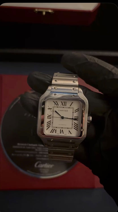 Cartier De Santos Luxury Wristwatch for Men and Women Stylish Everyday Fashion Accessory with an elegant design for daily wear and special occasions.